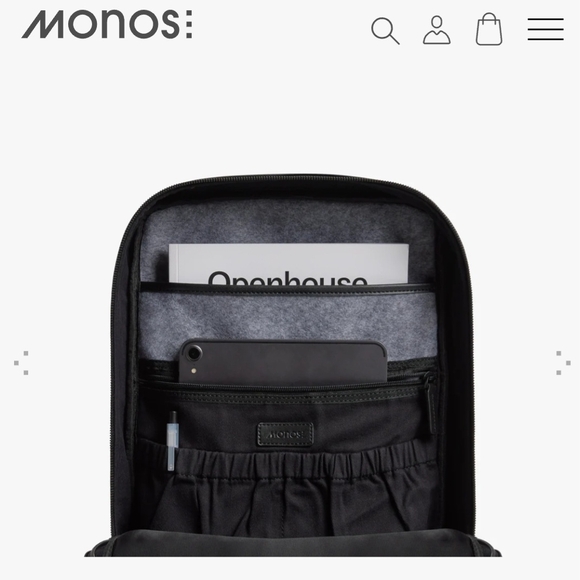 Monos Metro Backpack With Classic Kit And Metro Folio Kit In Black Nylon - Picture 5 of 16